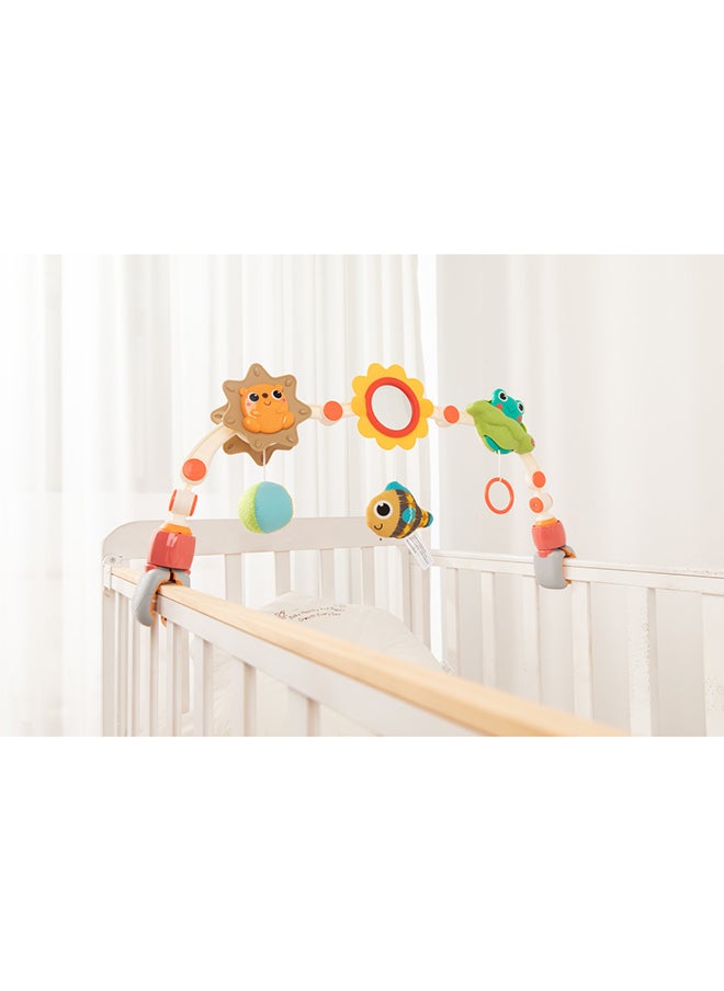 HOLA - Hola Portable Activity Arch for Babies – Adjustable Stroller, Car Seat, or Crib Toy with Interactive Rattles, Teethers, Mirror, and Sensory Toys for Fine Motor Skills and Cognitive Development 0M+ - Image 1