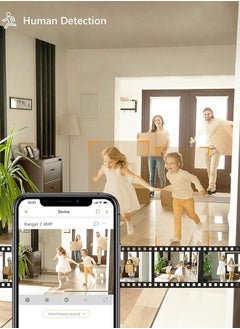 IMOU 360 Degree Security Camera Up To 256GB SD Card Support WiFi & Ethernet Connection 1080P Full HD Privacy Mode Alexa Google Assistant Human Detection 2-Way Audio Night Vision Ranger 2 Grey  - Image 4