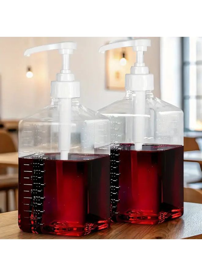 2 Pack Heavy Duty Syrup Dispenser 54oz with 8cc Pump for Coffee Bars Restaurants - Image 1