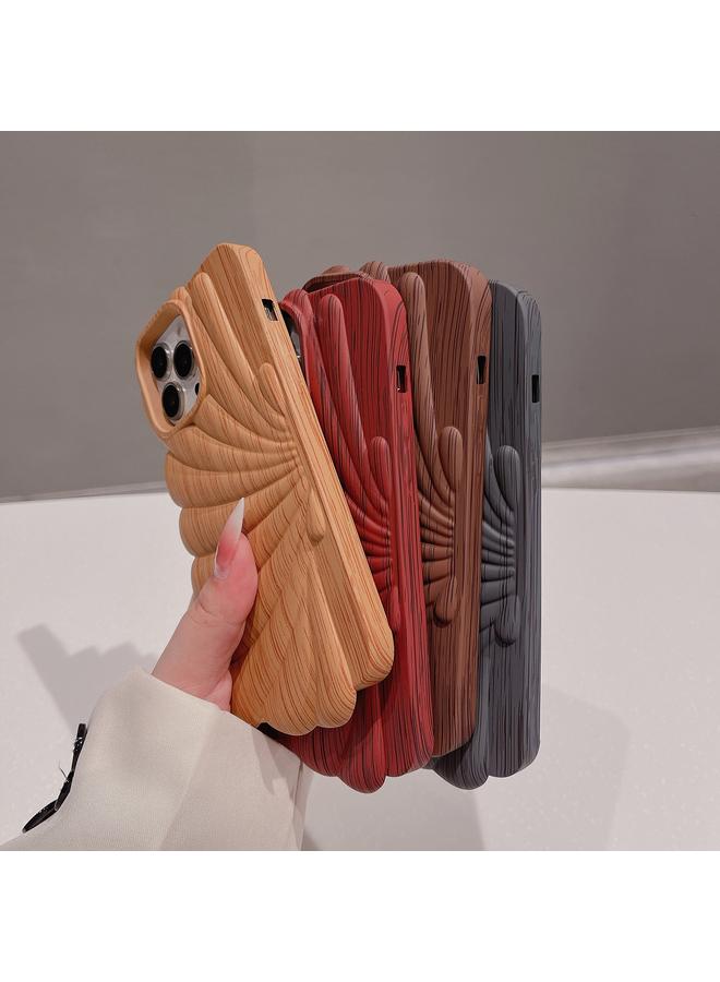 اس-توب جراب لهاتف iPhone 12 Pro مصنوع من مادة TPU على شكل صدفة خشبية - Image 3