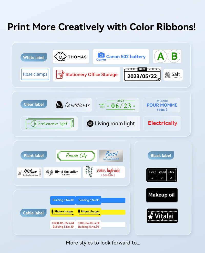 NIIMBOT Compatible Labeling Ribbon for B18/N1 Label Printer, Red - Image 4