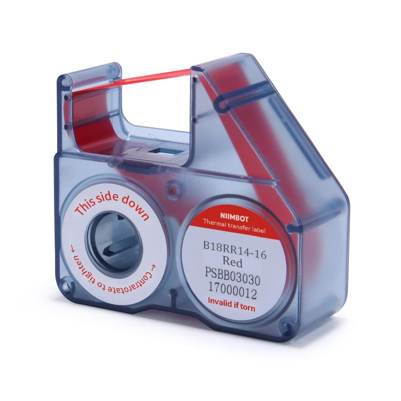 NIIMBOT Compatible Labeling Ribbon for B18/N1 Label Printer, Red - Image 1