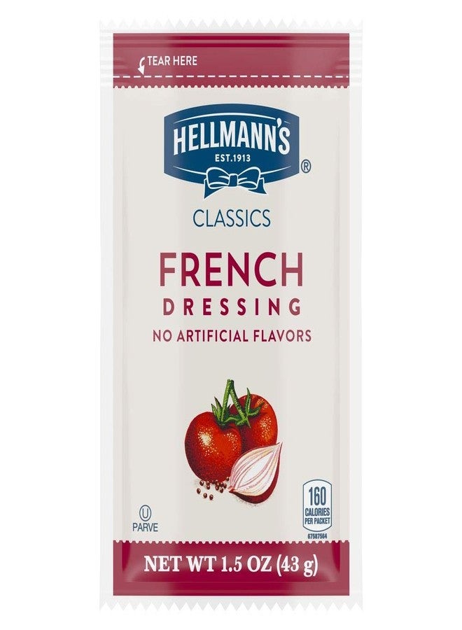 Hellmann's Classics French Salad Dressing Portion Control Sachets Gluten Free, No Artificial Flavors or High Fructose Corn Syrup, Colors from Natural Sources, 1.5 oz, Pack of 102 - Image 1