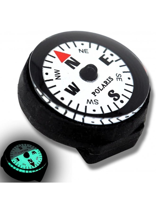 Polaris POLARIS Micro Wrist Compass Waterproof 60M Underwater Diving Watch Band or Paracord Bracelet Compasses Luminous in The Dark, 