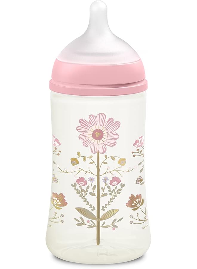 SUAVINEX Sx Pro Feeding Wide Neck Physiological Silicone Teat Bottle 3 Months 270Ml S Fm Pink Gold - Image 1