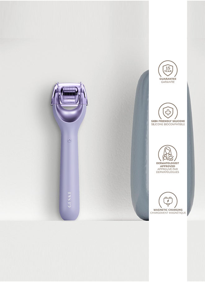 GESKE SmartAppGuided Microneedle Face Roller, 9 in 1, with Rose Quartz, Microneedling, Professional Micro Needling Device, Needle Roller, Beauty Roller Face, Micro Needling Roller, Purple  - Image 4