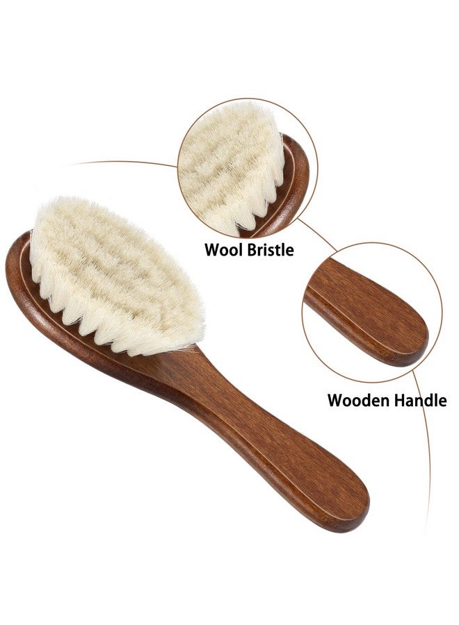 Shappy 2 Pieces Barber Fade Brush Men Beard Brush Neck Duster Cleaning Brush Soft Beard Brush With Wooden Handle For Barber Hair Cutting Kits (Black Red) - Image 4