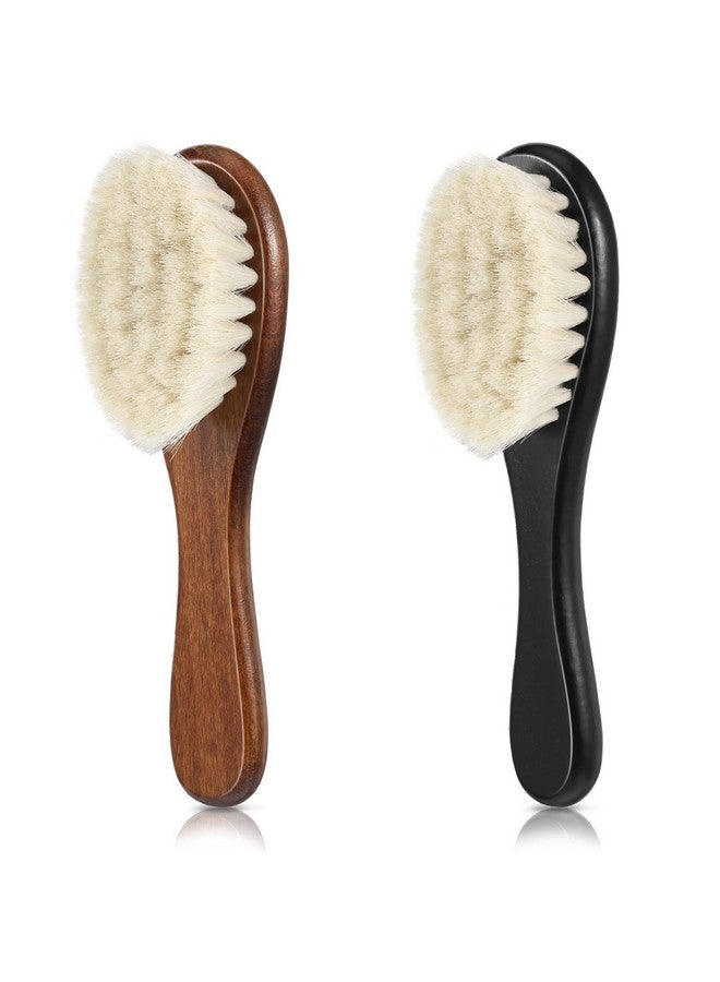 Shappy 2 Pieces Barber Fade Brush Men Beard Brush Neck Duster Cleaning Brush Soft Beard Brush With Wooden Handle For Barber Hair Cutting Kits (Black Red) - Image 1