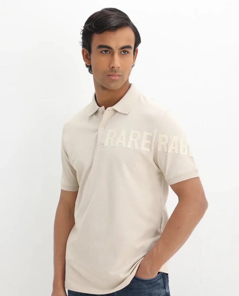Rare Rabbit Men's Regular Fit Solid Cotton Polo