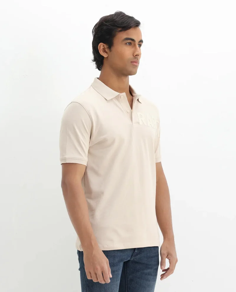 Rare Rabbit Men's Regular Fit Solid Cotton Polo