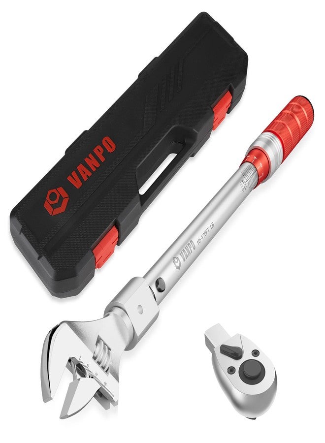 VANPO 1/2" Adjustable Torque Wrench, 10-170 Ft-Lb, 38mm Jaw & Ratchet Head - Image 1