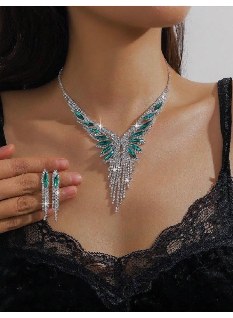 JewelryPalace Amazing Trendy Women's Zirconia Necklace And Earrings Jewellery Set  - Image 1