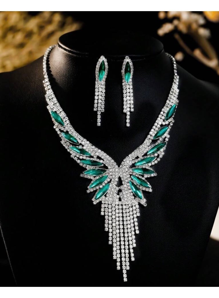 JewelryPalace Amazing Trendy Women's Zirconia Necklace And Earrings Jewellery Set  - Image 2