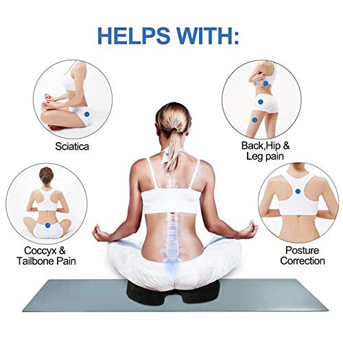 SnugPad -Upgraded Memory Foam Seat Cushion, for Sciatica, Back, Hip, and Tailbone Pain Relief, Firm Comfortable, Support for Office Chair, Wheelchair,Car. Nonslip Orthopedic Memory Foam Coccyx Cushion - Image 4