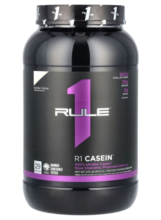 Rule One Proteins مسحوق بروتين كازين R1 بنكهة كريمة الفانيليا 2.01 رطل (913.5 جرام) - Image 1
