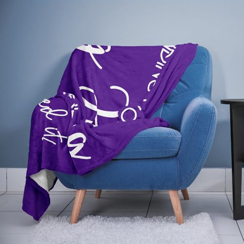 Pubrave Inspirational Gifts for Women, Get Well/Thinking of You/Cheer Up/Birthday Gifts for Women/Girls, Hug/Love Blanket Purple 60x50in - Image 4