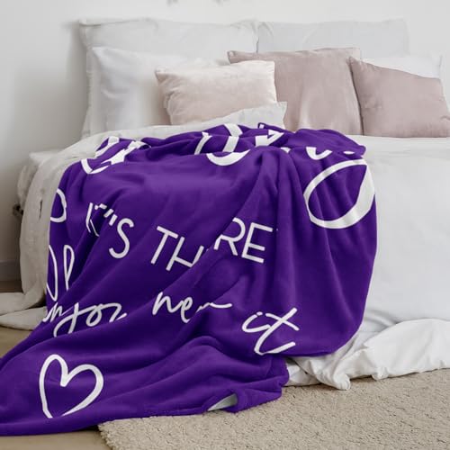 Pubrave Inspirational Gifts for Women, Get Well/Thinking of You/Cheer Up/Birthday Gifts for Women/Girls, Hug/Love Blanket Purple 60x50in - Image 5