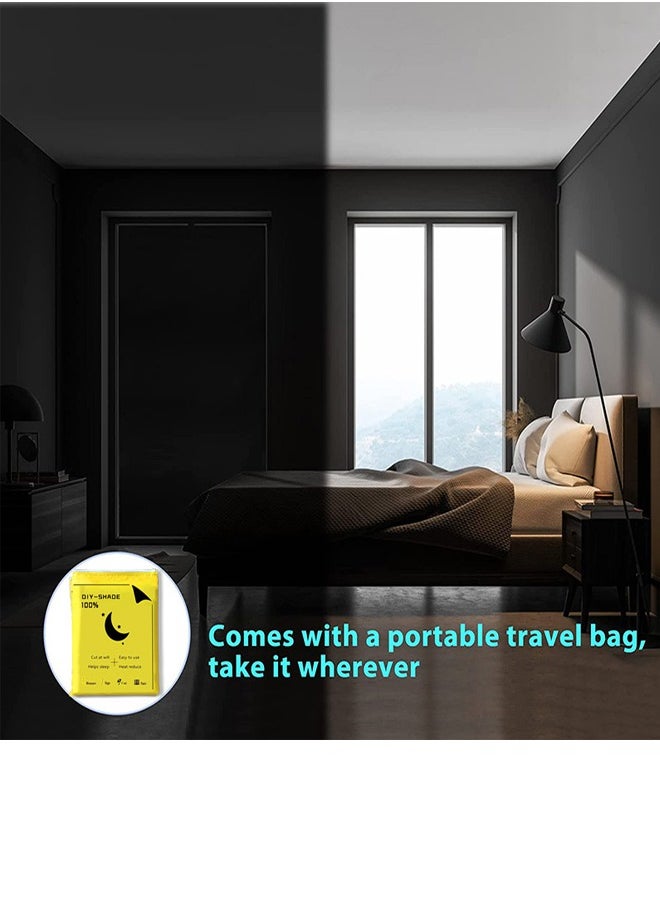 Portable Blackout Curtains With Self Adhesive Tape For Bedroom Living Room Bathroom And Attic Blackout Curtains 145cm*200cm