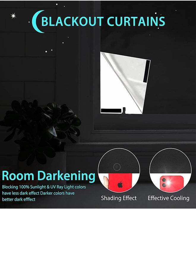 Portable Blackout Curtains With Self Adhesive Tape For Bedroom Living Room Bathroom And Attic Blackout Curtains 145cm*200cm