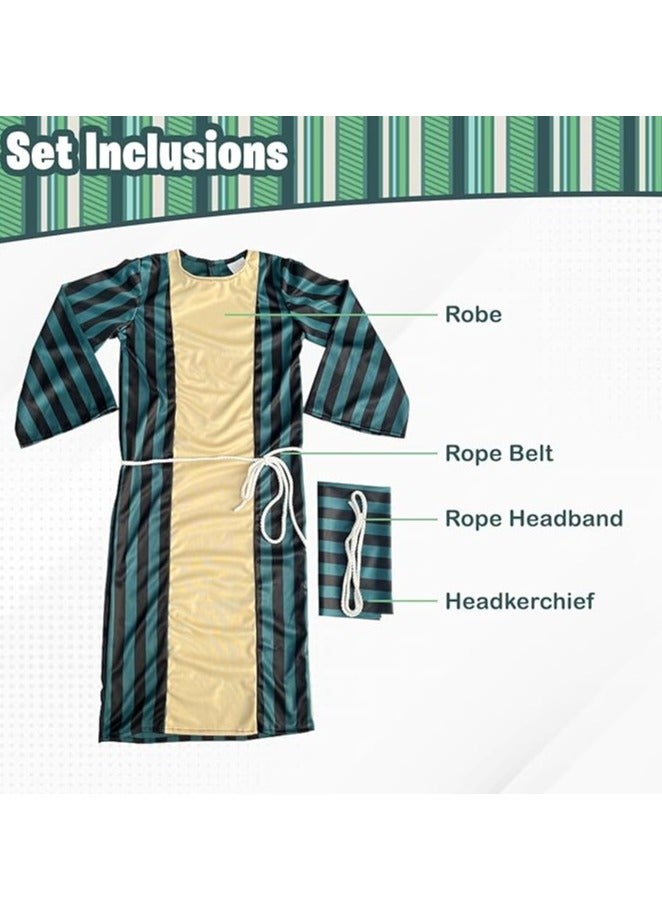 Home Smart Arab Boy Price Robe Costume Striped Robe with Headscarf Outfits for Special Party  - Image 3