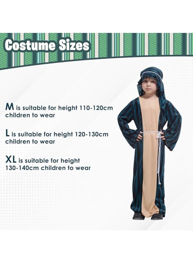 Home Smart Arab Boy Price Robe Costume Striped Robe with Headscarf Outfits for Special Party  - Image 2