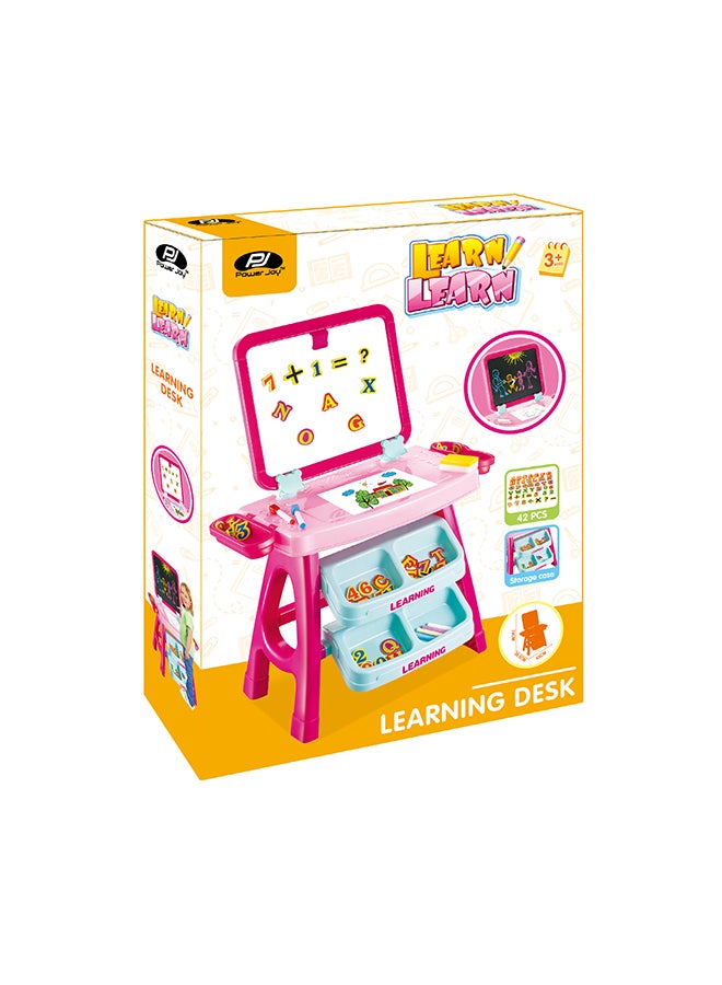 Power Joy Double-Sided Learning Desk | Creative Table | Educational & Learning Toy | Writing & Drawing | With Chalkboard on one side and Magnetic Board on the other | Perfect Gift for Kids and Toddler - Image 1