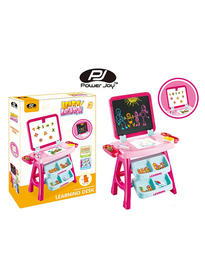 Power Joy Double-Sided Learning Desk | Creative Table | Educational & Learning Toy | Writing & Drawing | With Chalkboard on one side and Magnetic Board on the other | Perfect Gift for Kids and Toddler - Image 4
