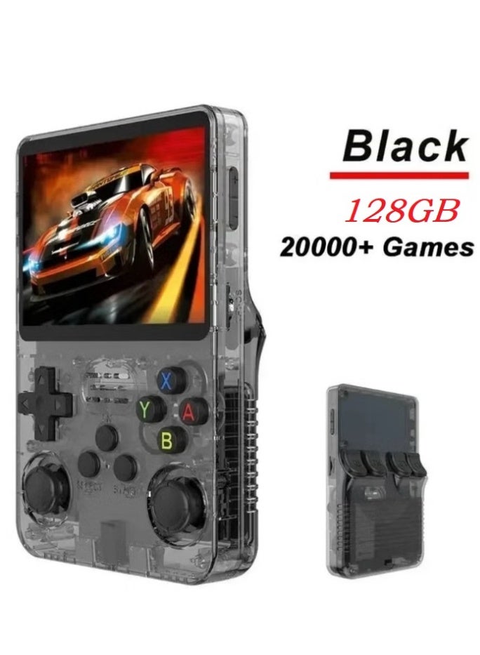 Ainawo Handheld Retro R36S Game Console Linux System With 128G TF Card, 20000+ Games, Retro Video Game Console 3.5 Inch IPS Screen Black - Image 1