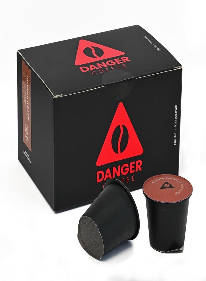 Danger Coffee by Dave Asprey, Remineralized, Mold Free & Lab Tested Compostable Pods | Medium Roast 12 Pods - Image 1
