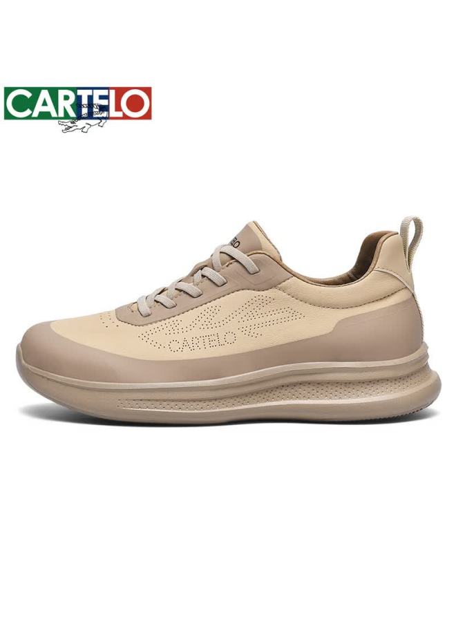 Cartelo Men's Casual Shoes Fashion Trendy Versatile Travel Running Sports Shoes 6728 Khaki Size 42 - Image 2