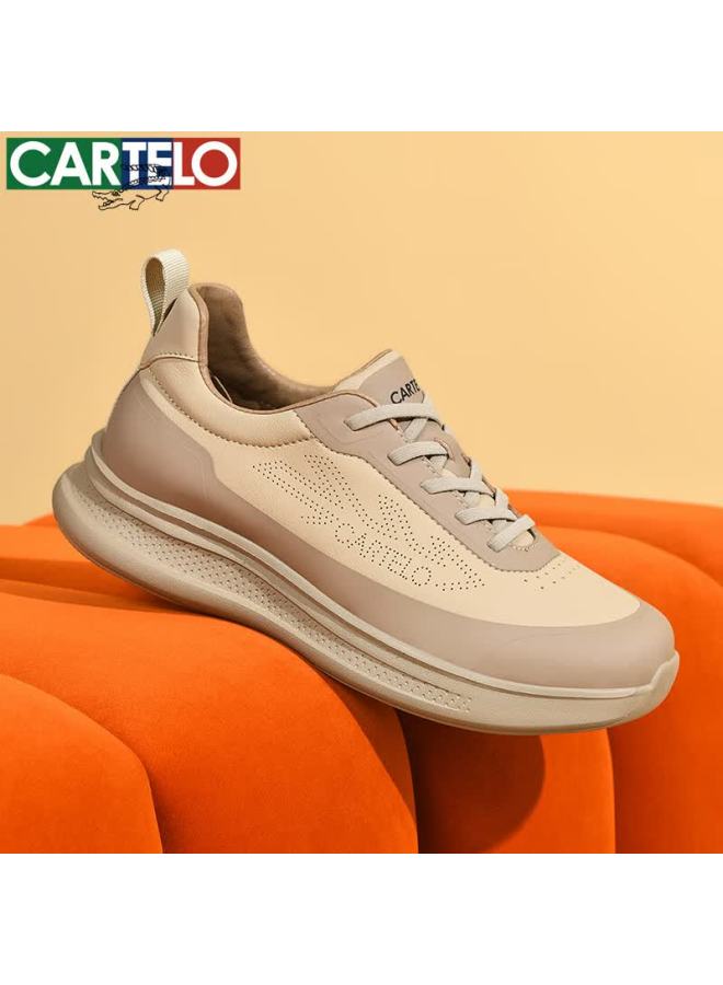 Cartelo Men's Casual Shoes Fashion Trendy Versatile Travel Running Sports Shoes 6728 Khaki Size 42 - Image 5