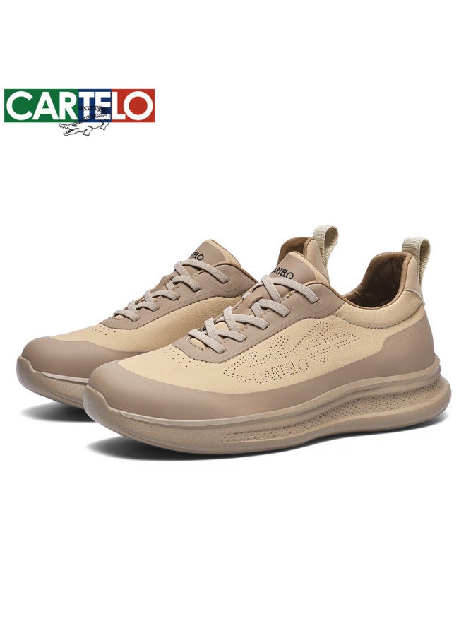Cartelo Men's Casual Shoes Fashion Trendy Versatile Travel Running Sports Shoes 6728 Khaki Size 42 - Image 3