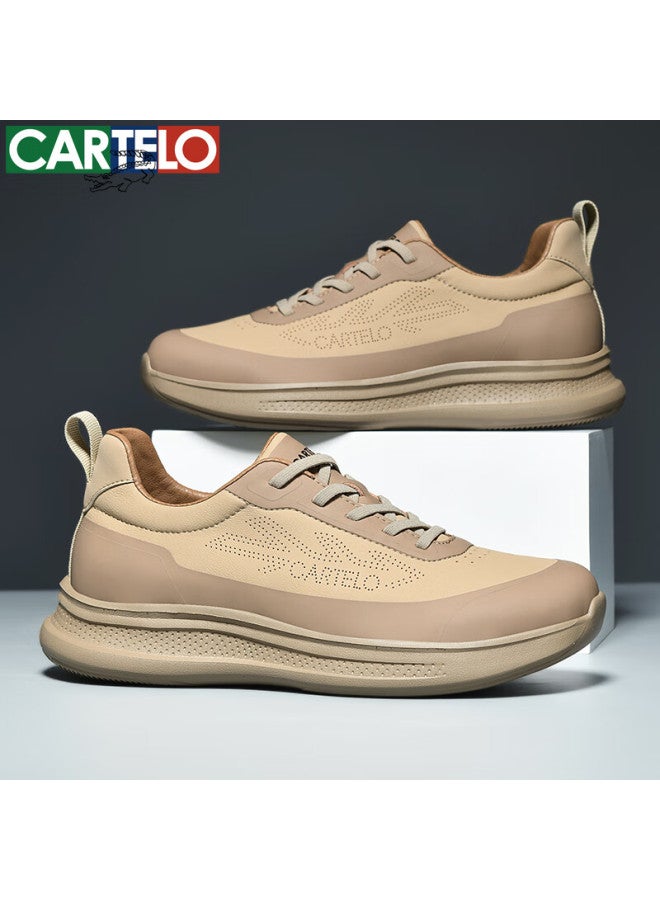 Cartelo Men's Casual Shoes Fashion Trendy Versatile Travel Running Sports Shoes 6728 Khaki Size 42 - Image 4