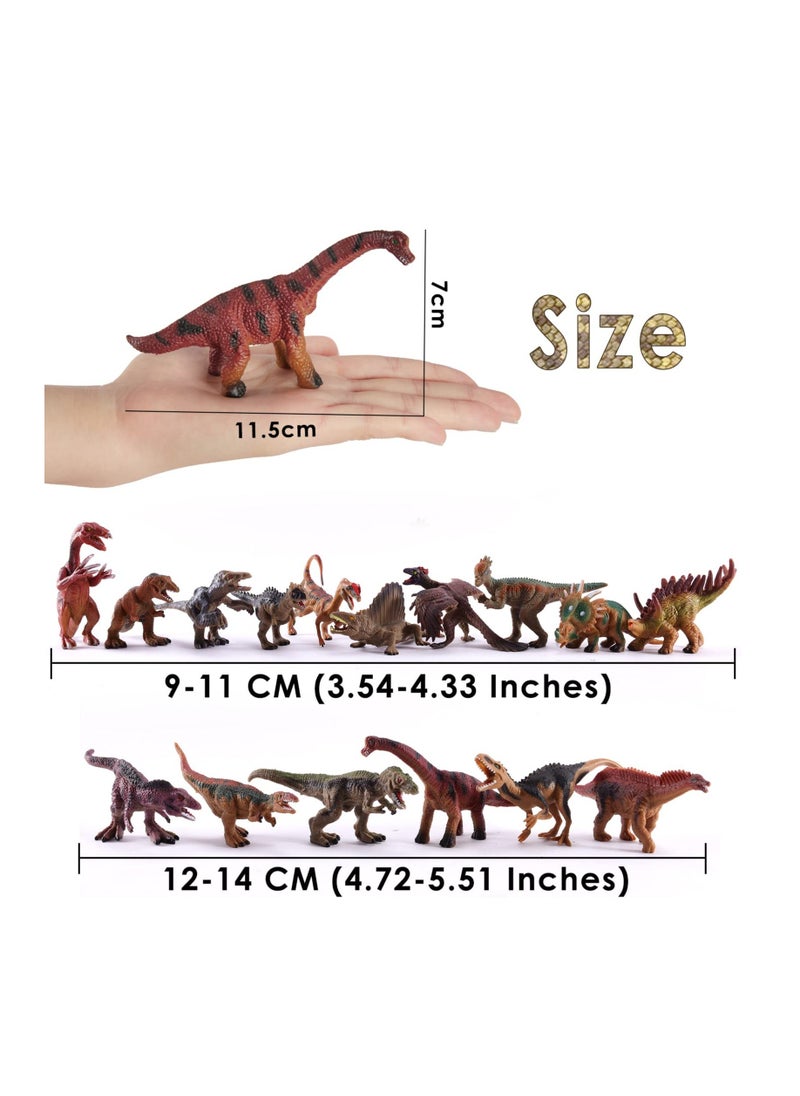 Generic - 16 Pcs Dinosaur Figures Toys for Boys Children Realistic Dinosaur Toy Figure Playset T Rex Triceratops Dinosaur Set Educational Toys Gift for Age 3 Up Year Old Kids Boy Girl Child - Image 1
