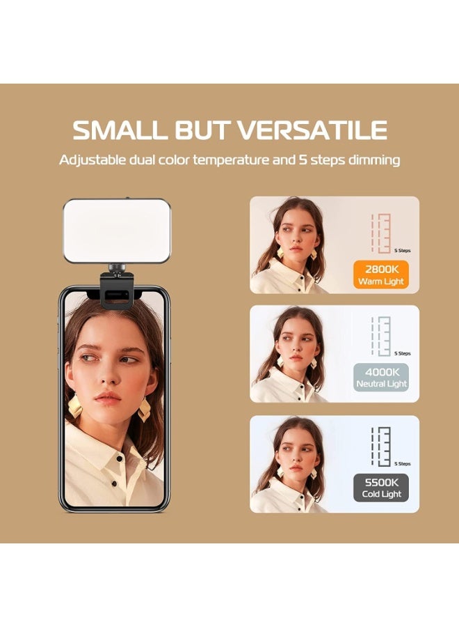 حلقة ضوء سيلفي محمولة قابلة للتثبيت - 66 مصباح LED، 3 ألوان، 5 مستويات سطوع، دوران 360°، بطارية طويلة، شحن سريع Type-C للهواتف والكاميرات واللابتوب والآيباد والكاميرا الإلكترونية - Image 5