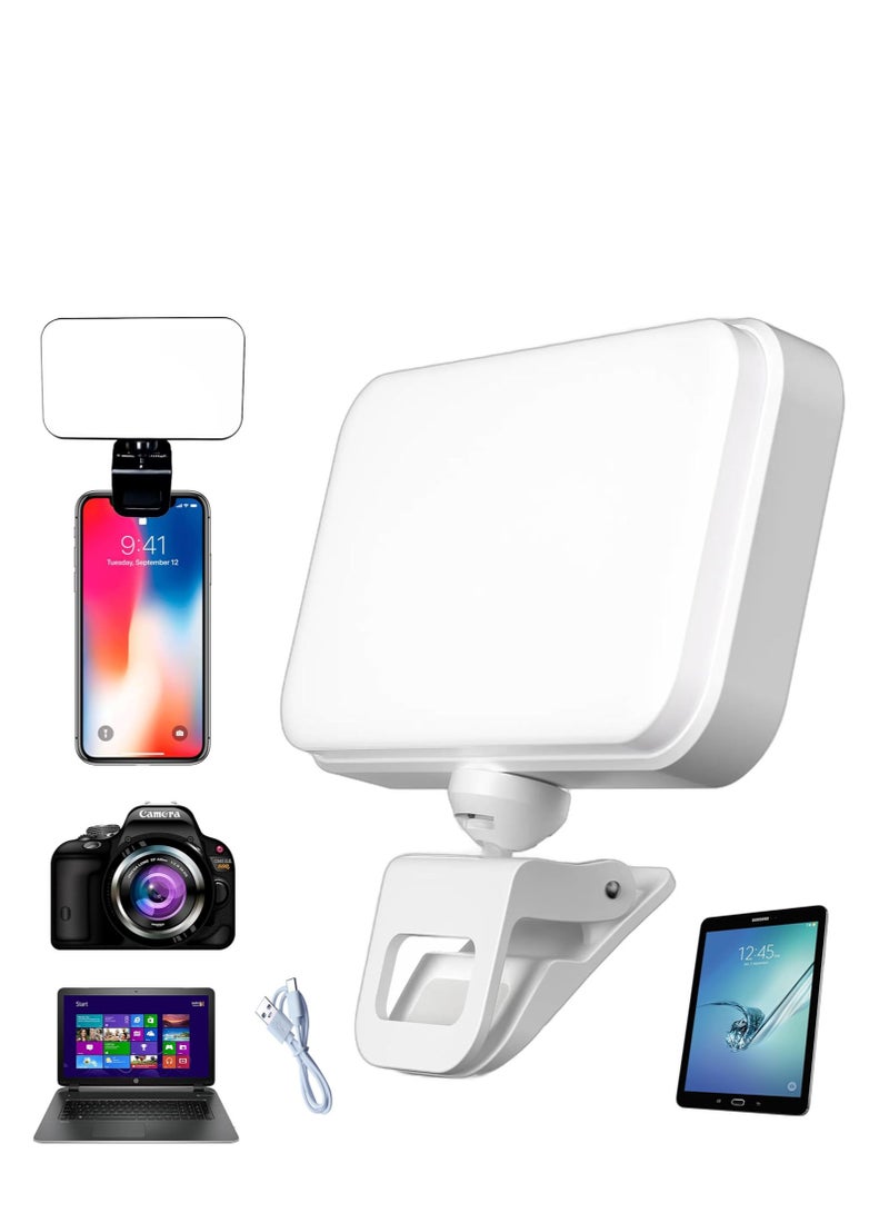 حلقة ضوء سيلفي محمولة قابلة للتثبيت - 66 مصباح LED، 3 ألوان، 5 مستويات سطوع، دوران 360°، بطارية طويلة، شحن سريع Type-C للهواتف والكاميرات واللابتوب والآيباد والكاميرا الإلكترونية - Image 1