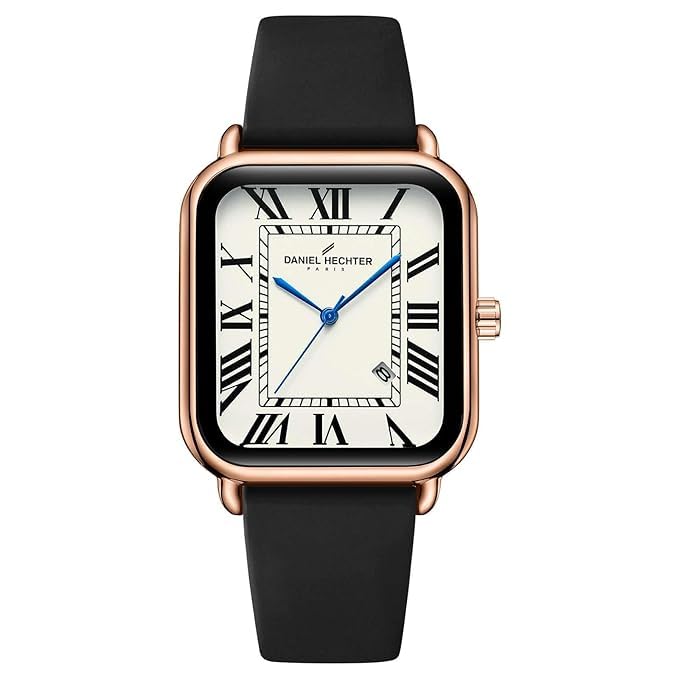 Daniel Hechter Plaisance Collection Square Watch for Women - White dial, Roman Numerals with Minimalist Design - Image 1