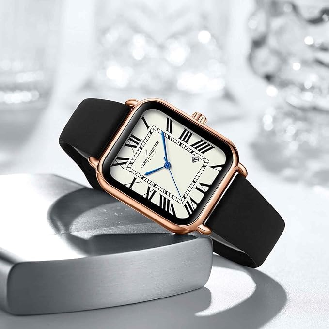 Daniel Hechter Plaisance Collection Square Watch for Women - White dial, Roman Numerals with Minimalist Design - Image 3