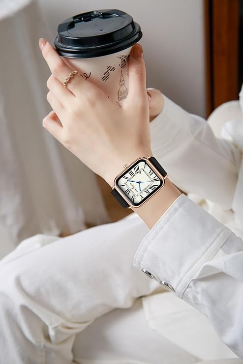 Daniel Hechter Plaisance Collection Square Watch for Women - White dial, Roman Numerals with Minimalist Design - Image 2
