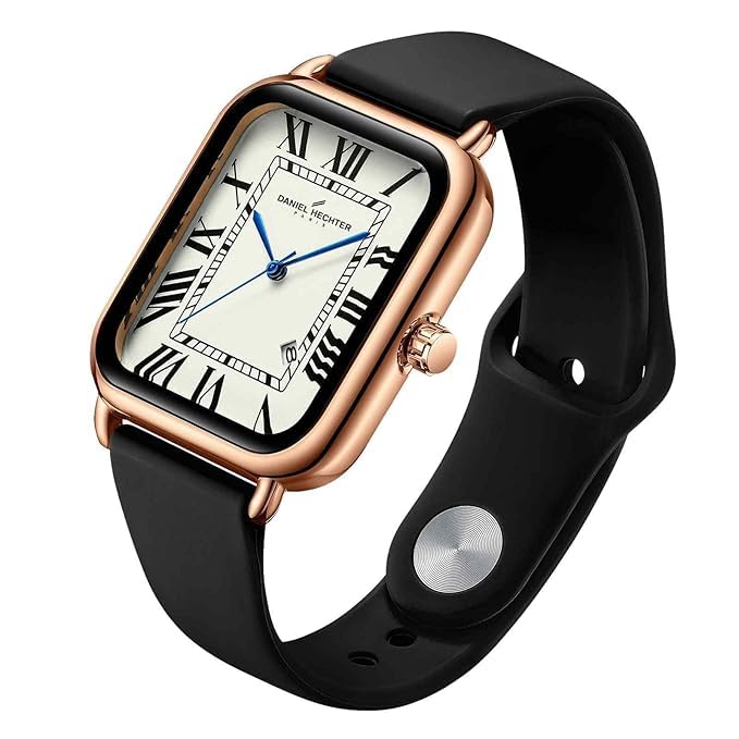 Daniel Hechter Plaisance Collection Square Watch for Women - White dial, Roman Numerals with Minimalist Design - Image 4