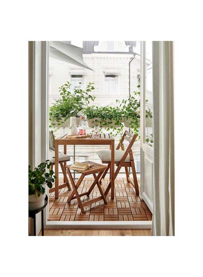 erorex Stool, outdoor, foldable/light brown stained, 37x45 cm - Image 5