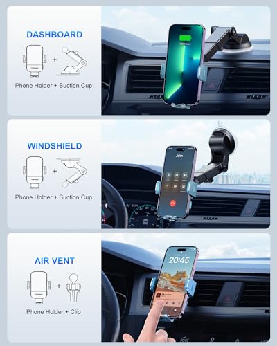 CHGeek Wireless Car Charger 15W Fast Charging Auto Clamping Car Charger Phone Mount Phone Holder fit for iPhone 15 14 13 12 11 Pro Max Xs Samsung Galaxy S24 Ultra S23 S22 S21 S20 S10 Cyan - Image 3