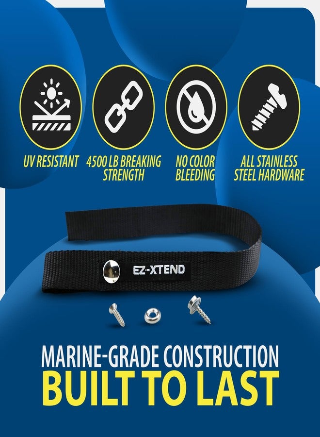 EZ-Xtend Pontoon Boat Accessories - Ladder Strap, Stainless Steel Snap and Stainless Steel Screw Stud Included - Extra Heavy Duty UV Resistant w/ 4500 lb. Breaking Strength - 1 Piece (18"x1") - Image 2