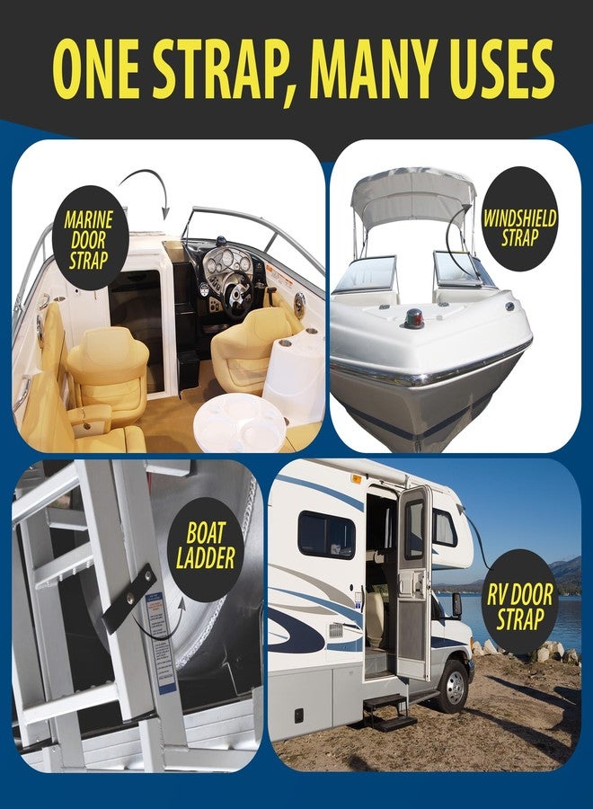 EZ-Xtend Pontoon Boat Accessories - Ladder Strap, Stainless Steel Snap and Stainless Steel Screw Stud Included - Extra Heavy Duty UV Resistant w/ 4500 lb. Breaking Strength - 1 Piece (18"x1") - Image 5