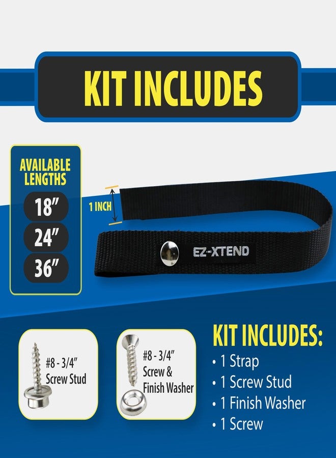 EZ-Xtend Pontoon Boat Accessories - Ladder Strap, Stainless Steel Snap and Stainless Steel Screw Stud Included - Extra Heavy Duty UV Resistant w/ 4500 lb. Breaking Strength - 1 Piece (18"x1") - Image 3