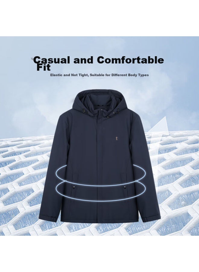 TRIES Men'S Jacket With Cotton And Thick Graphene For Warmth, Removable Hood, Windproof, 24 Autumn And Winter New Products - Image 4