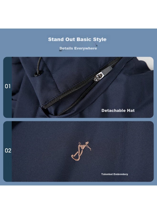 TRIES Men'S Jacket With Cotton And Thick Graphene For Warmth, Removable Hood, Windproof, 24 Autumn And Winter New Products - Image 5