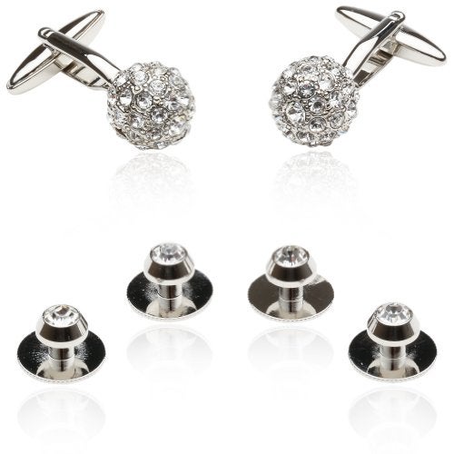 Cuff-Daddy Crystal Ball Cufflinks Studs with Presentation Box - Image 1