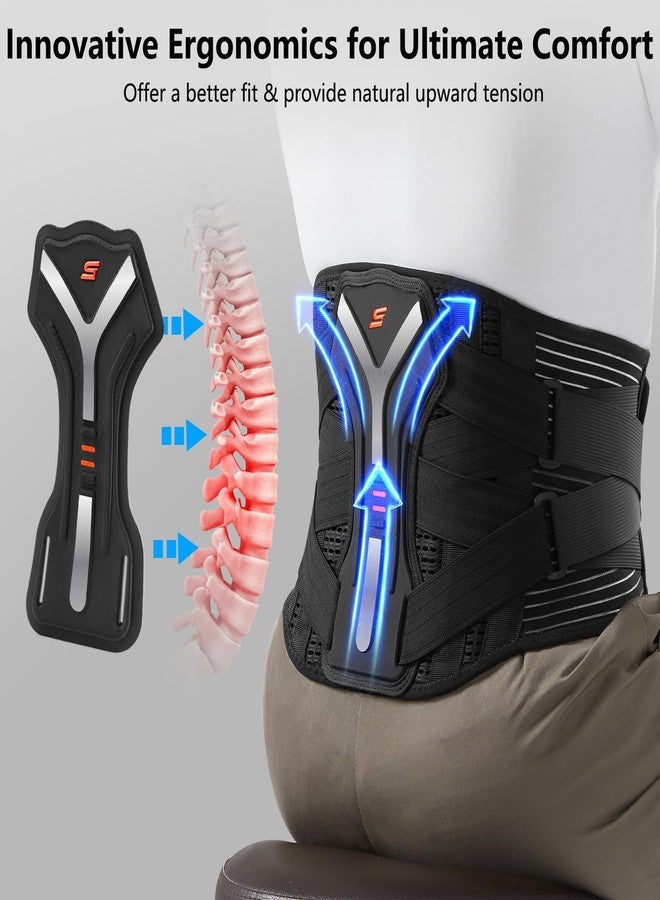SueStar Back Brace for Lower Back Pain Relief with Y-Shaped Bionic Support System, Breathable Mesh Fabric Lumbar Support Belt for Men/Women, Immediate Relief from Sciatica, Herniated Disc, Scoliosis - Image 2