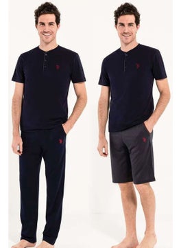 U.S. Polo Assn. 12005 Men's Navy Blue 3-Piece Pajama Set  - Image 1